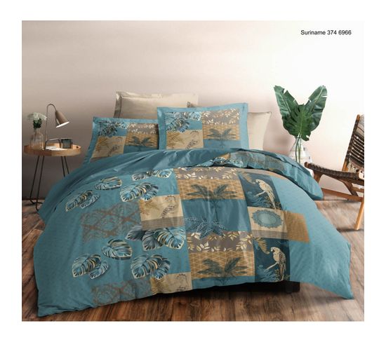 Pack Complet Suriname Housse De Couette Pour Lit 180 X 200 Cm "king Size" 100% Coton / 57 Fils/cm²