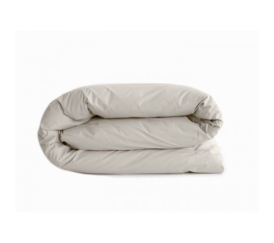 Housse De Couette "manoir" Percale Pur Coton 80 Fils/cm² Vent Du Sud - Naturel - 260 X 240 Cm