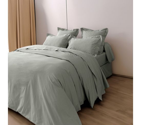 Housse De Couette Percale De Coton Peigné -julian Ardoise - Housse De Couette 260 X 240 Cm