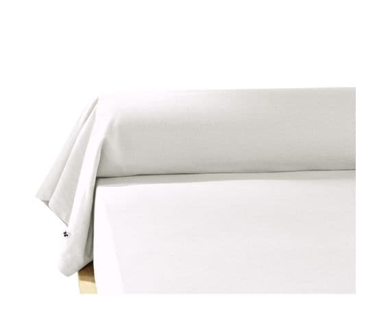 Taie De Traversin Flanelle 85 X 185 Cm Candice Neige Blanc