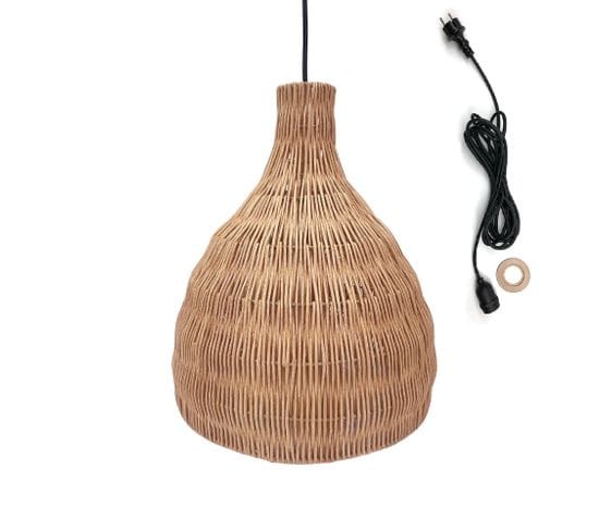 Suspension D'extérieur Bella Outdoor Cable Beige Rotin Naturel H38 Cm