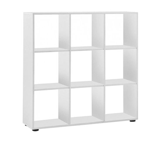 Etagère Bibliothèque Blanche 9 Cases 104 X 108 X 29 Cm (lxhxp)