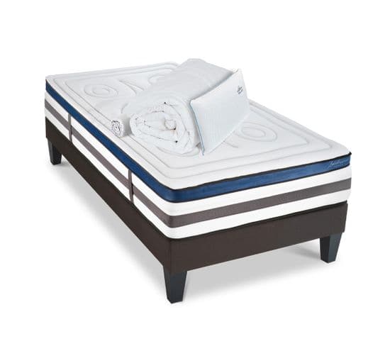 Ensemble Matelas Quintessence Mousse  Accueil Mémoire Cocooning Et Sommier + Accessoires 80x200