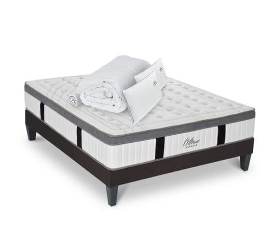 Matelas Altesse Mousse Haute Densité Accueil Mémoire De Forme+ Sommier + Accessoires - 160 X 200 Cm