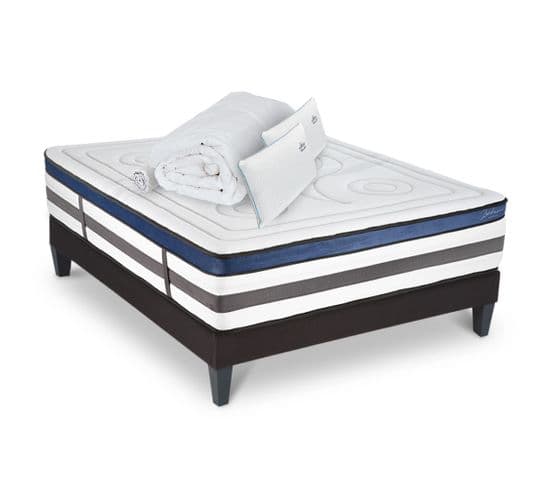 Matelas Quintessence Mousse  Accueil Mémoire De Forme+ Sommier + Accessoires - 180 X 200 Cm