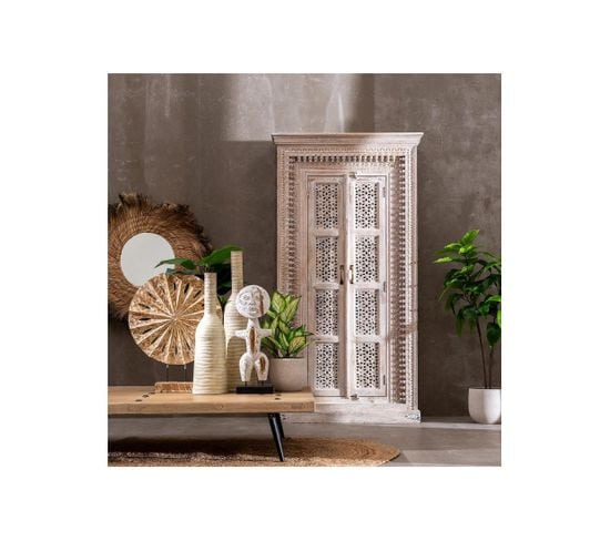 Armoire De Salon Bois Blanchi - Jami