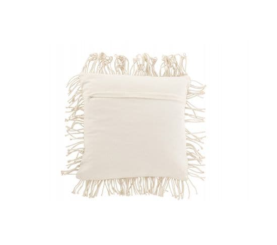 Coussin Cosy Losange Cotton Blanc Casse - L 45 X L 45 X H 1 Cm