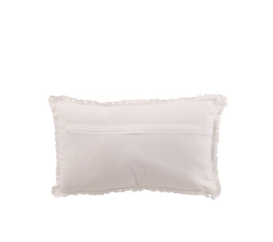 Coussin Rectangle Dentelles Coton Blanc - L 50 X L 30 X H 0 Cm