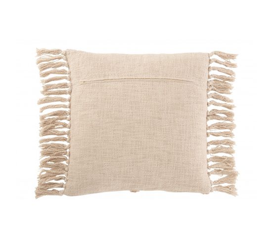 Coussin Carre Losange Coton Polyester Crème - L 50 X L 50 X H 10 Cm