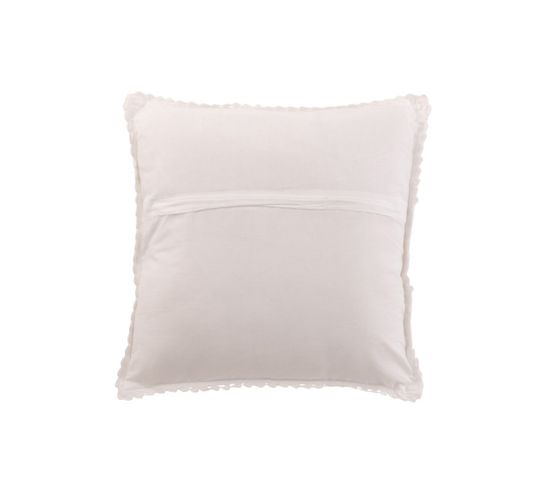 Coussin Carre Dentelles Coton Blanc - L 45 X L 45 X H 0 Cm