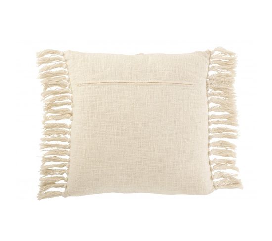 Coussin Carre Losange Coton Polyester Beige - L 50 X L 50 X H 10 Cm