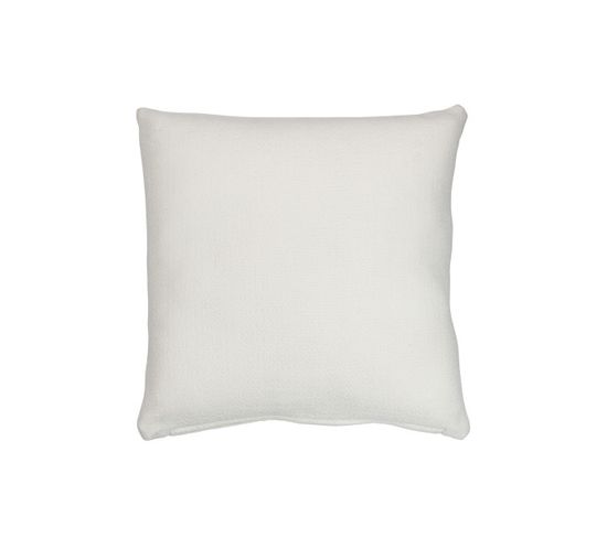 Coussin Soleil Carre Polyester Blanc - L 43 X L 43 X H 14 Cm