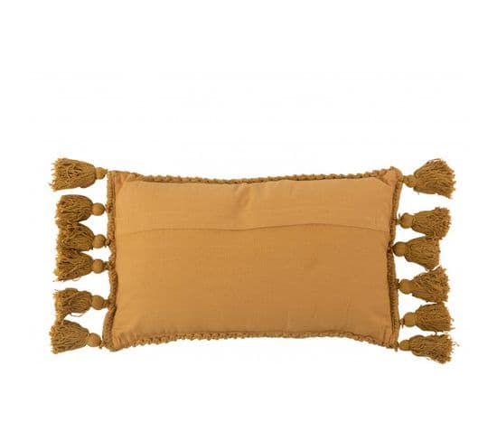 Coussin Floches Coton Rectangulaire Ocre - L 60 X L 30 X H 4 Cm