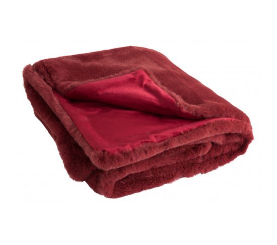 Plaid Cutie Polyester Rouge Cerise - L 180 X L 130 X H 3 Cm