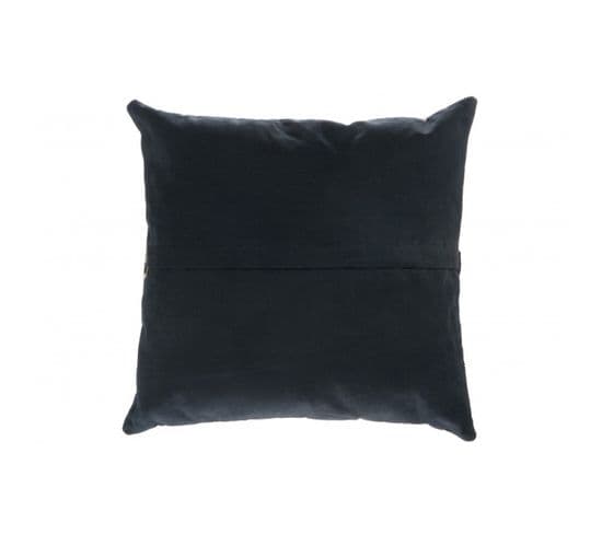 Coussin Zebre Cuir/toile Noir - L 44 X L 43 X H 14 Cm