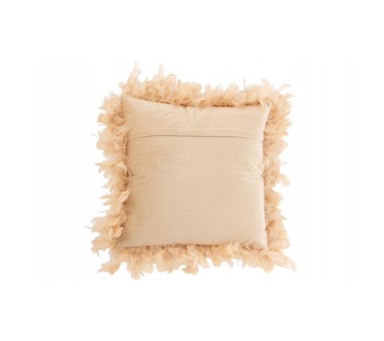 Coussin Plumes Polyester Rose/beige - L 45 X L 45 X H 13 Cm