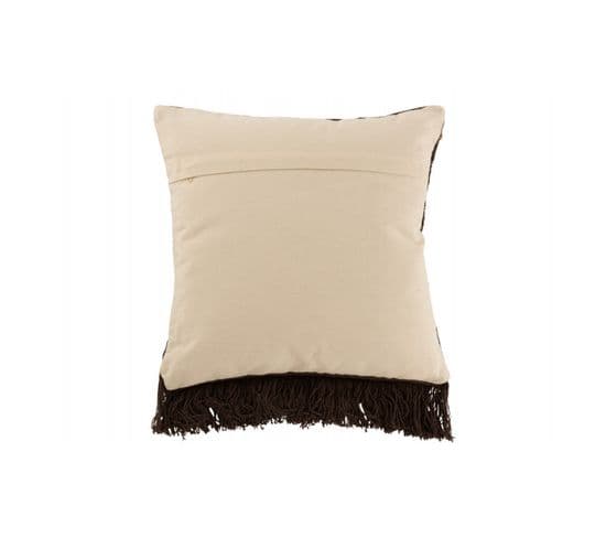 Coussin Ethnique Coton Marron/noir/beige - L 45 X L 45 X H 4 Cm