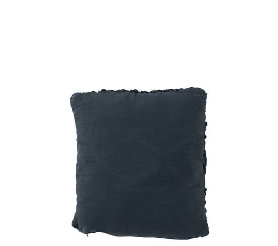 Coussin Macrame Carre Coton Bleu - L 45 X L 45 X H 4 Cm