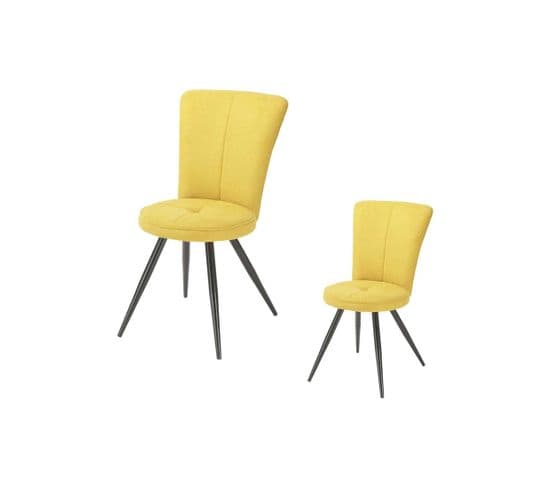 Duo De Chaises Tissu/métal Jaune - Garana