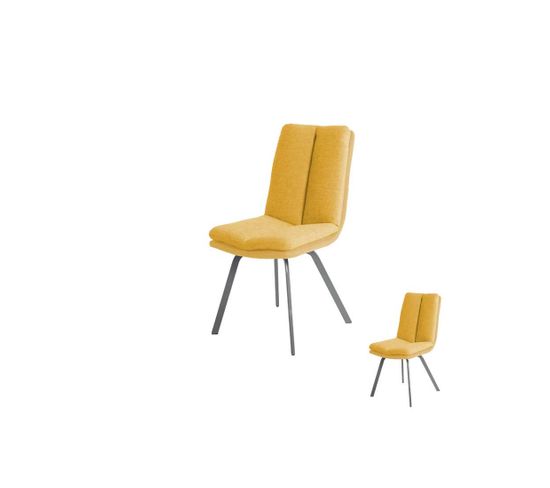 Quatuor De Chaises Tissu Jaune - Anala