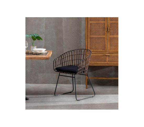 Fauteuil Rotin Marron/métal - Caramelo