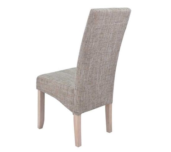 Duo De Chaises Beige Tissus/bois - Pure - L 62 X L 47 X H 108 Cm