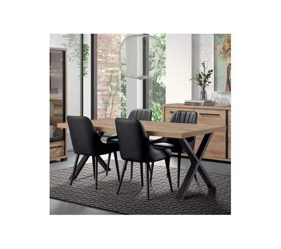 Table De Repas 170 Cm Chêne/noir - Cori