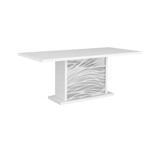 Table De Repas Avec Allonges Blanc Laqué 180*90 Cm - Esprit