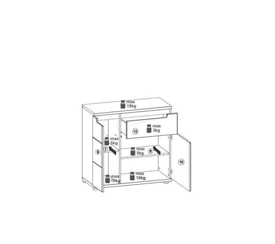 Buffet 2 Portes 1 Tiroir Chêne Miel - Cospri - L 84 X L 39.5 X H 86 Cm