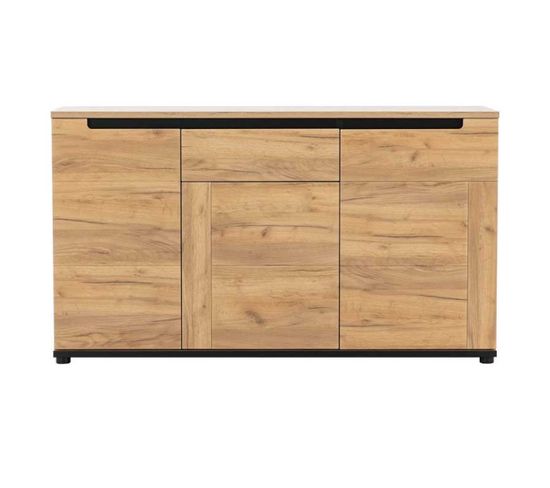 Buffet 3 Portes 1 Tiroir Chêne Miel - Cospri - L 150.5 X L 39.5 X H 86 Cm