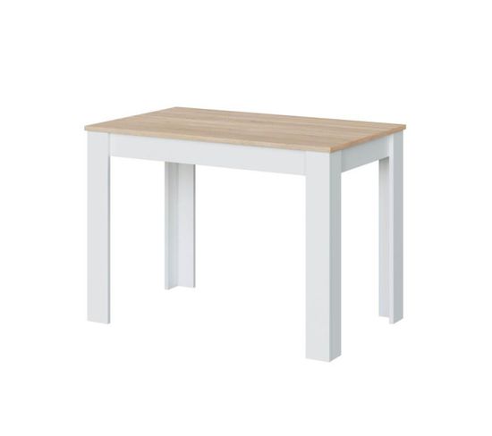 Table D'appoint Blanc/chêne Clair - Cartia - L 109 X L 67 X H 78 Cm