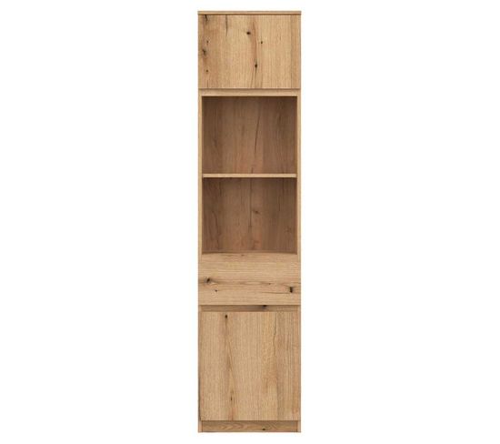 Colonne 2 Portes Battantes 1 Tiroir Bois Clair - Qiz - L 47.5 X L 37 X H 194 Cm