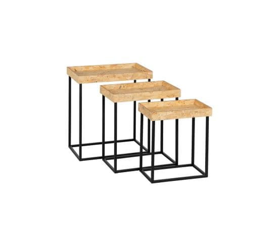 Trio De Consoles Bois - Brut