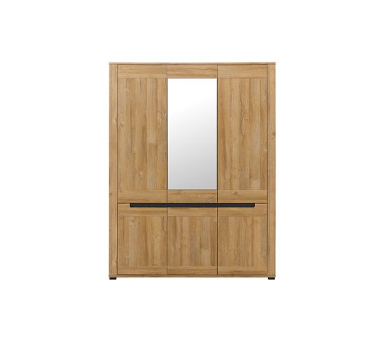 Armoire 6 Portes Miroir Chêne/gris - Tyniec