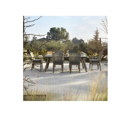 Table De Repas De Jardin Bois/ciment - Teguise