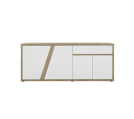 Buffet 4 Portes 1 Tiroir Bois/blanc - Pura