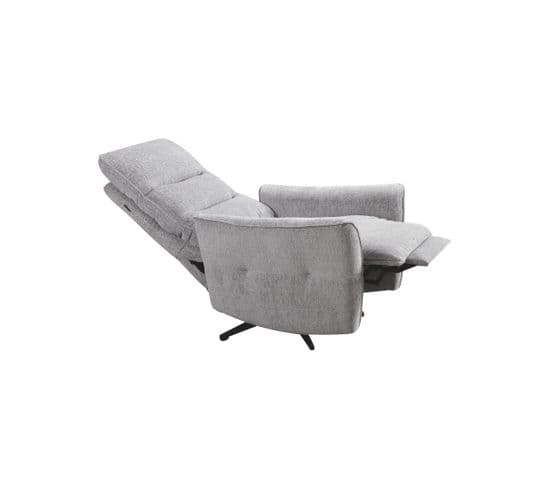 Fauteuil Relax Électrique Pivotant Gris Argent - Carina