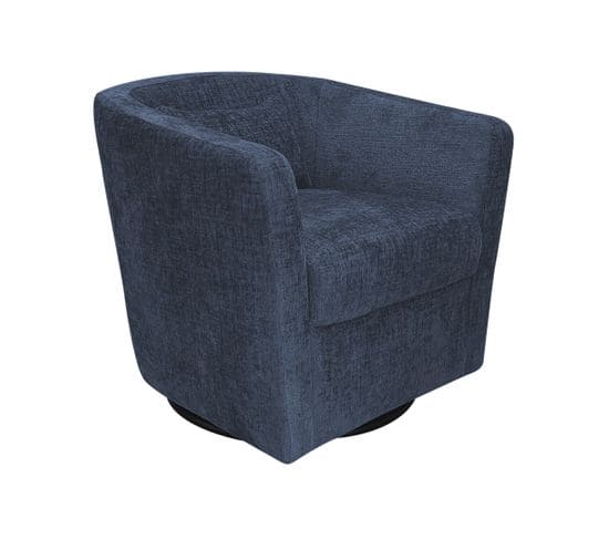 Fauteuil Cabriolet Pivotant Tissu Bleu - Jacques