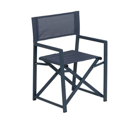 Lot de 2 Fauteuils De Jardin Aluminium Bleu Pétrole - Dirlo