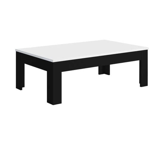 Table Basse Noir/blanc Laqué - Reve - L 130 X L 43 X H 70 Cm