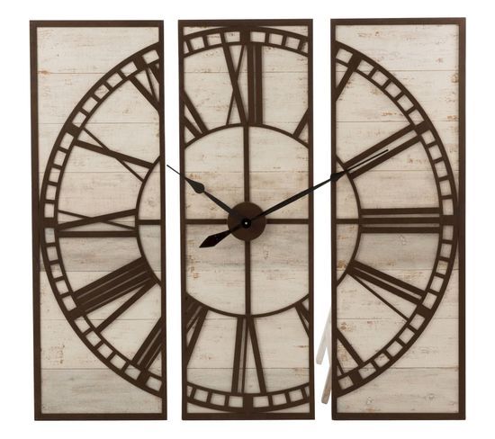 Horloge Murale Marron Bois 114,5x6,5x114cm