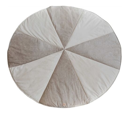 Tapis De Sol Molletonné Bébé Rond Beige 120x120x3cm