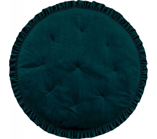 Tapis De Sol Molletonné Bébé Rond Vert 110x110x3cm