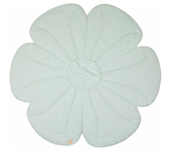 Tapis De Sol Molletonné Bébé Fleurs Vert 110x110x3cm