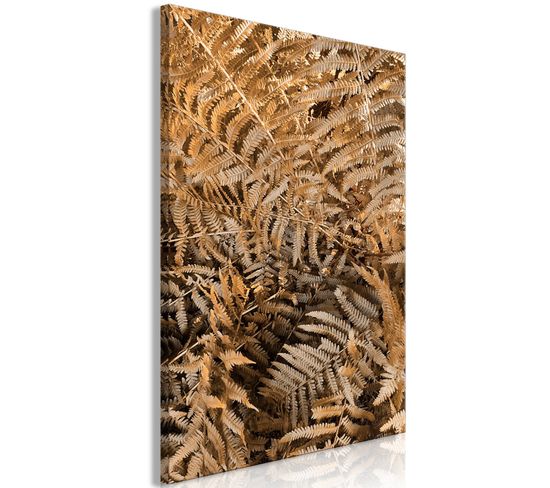 Tableau Mysterious Fern Vertical 80 X 120 Cm Marron