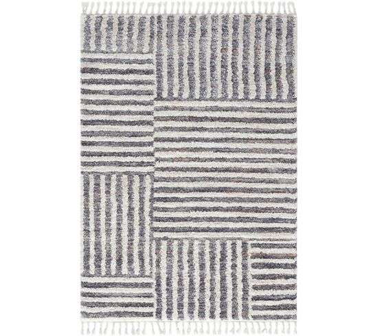 Tapis Tissé Intérieur Honore Vintage 80 X 150 Cm Gris