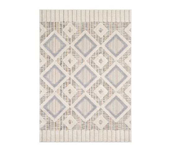 Tapis Tissé Intérieur Nala Géométrique 120 X 170 Cm Beige