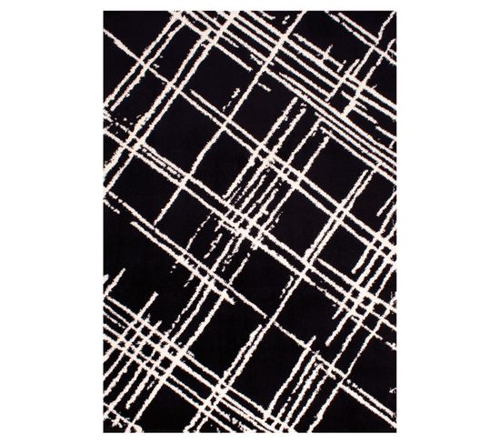 Tapis Tissé Intérieur Oslo Graphique 67 X 90 Cm Noir