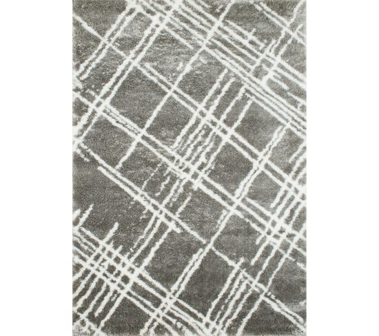 Tapis Tissé Intérieur Oslo Graphique 200 X 290 Cm Gris