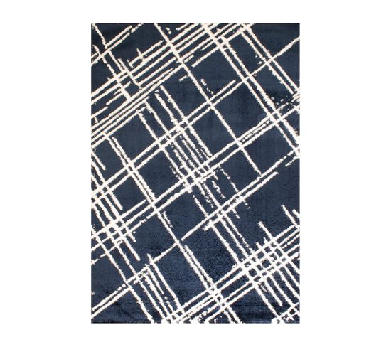 Tapis Tissé Intérieur Oslo Graphique 120 X 160 Cm Bleu